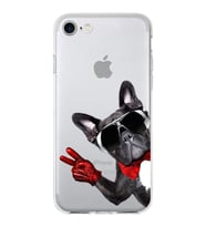 PrintiFy Apple  iPhone SE ile Uyumlu 1mm Slim Fit Köpek 2 050e Baskılı Şeffaf  Kılıf