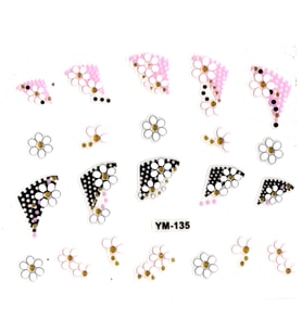 Tırnak Sticker, Tırnak Süsleme, Nail Art (ym-135) - 6X5 cm - Üçgen Papatya