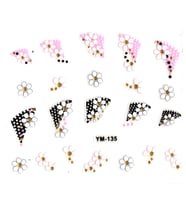 Tırnak Sticker, Tırnak Süsleme, Nail Art (ym-135) - 6X5 cm - Üçgen Papatya