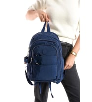 Kadın Sırt Çantası Çok Cepli 30*25 Cm Hafif Klinkır Kumaş Spor Seyahat Çantası Su İtici Kumaş (Lacivert)