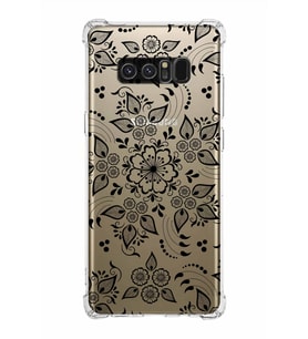 Samsung Galaxy Note8  Köşe Korumalı Antişok Kapak Nostalji Desen Tasarımlı Şeffaf  Kılıf