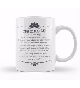 Namaste Yazı Meditasyon 01 Kupa Bardak Porselen
