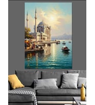Ortaköy Camii İstanbul Boğazı Dekoratif Kanvas - Mdf Ahşap Tablo