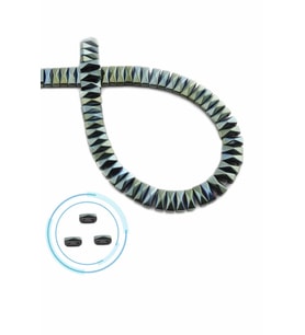 Hematit Doğal Taş Parlak Yeşil Piramit Kesim Çift Delik 8x3mm Dizi [AA]