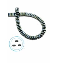 Hematit Doğal Taş Parlak Yeşil Piramit Kesim Çift Delik 8x3mm Dizi [AA]