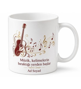 Serenat Geçmişin Acıları Unutulmaz Müzik Temalı Porselen Kupa Bardak Hediye