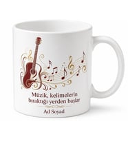 Serenat Geçmişin Acıları Unutulmaz Müzik Temalı Porselen Kupa Bardak Hediye
