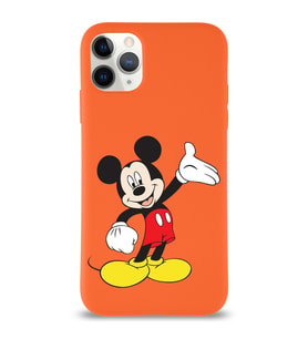 Apple iPhone 11 Pro Uyumlu Lansman Kılıf Mickey Mouse Tasarımlı Altı Kapalı İçi Kadife Kaplı  Kapak (Şeffaf)
