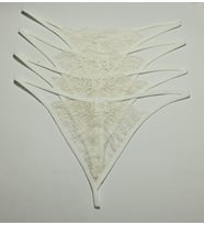 ASM1232 Kadın 4 Lü Ekru Dantel İlk Aşkım String