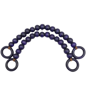Angel Çanta Aksesuar 20 mm Ahşap Boncuklu 37 cm Mor Renk Çanta Sapı