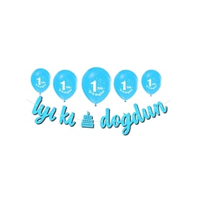 Iyi Ki Doğdun 1 Yaş Mavi Balonlu Set