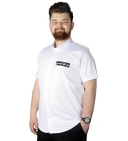 Mode XL Büyük Beden Gömlek Baskılı God Day 22366 Beyaz