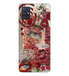 Samsung Galaxy A71 Uyumlu 777 Aesthetic Kolaj Tasarımlı Şeffaf Telefon Kılıfı