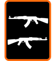 ''KELEŞ AK47'' 2 Adet Sağ ve Sol Oto Sticker 20x6 cm Beyaz