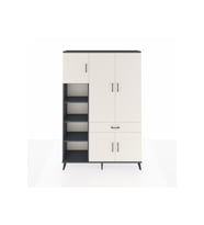 Arges Gardrop 8 Raflı Tek Çekmeceli 5 Kapaklı 132x30x195 Antrasit-Aytaşı