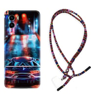 Vivo Y15S Y32 Y33S Y51 Y53S Kılıf Boyun Asklı Rasta Silikon Neon Cars 1724