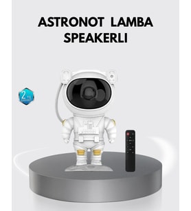 Mey İthalat® Astronot Şekilli Galaxy Projeksiyon Lambası Nebula Efektli Dekoratif Lamba