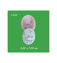 Oval Çerçeve Pelikan Silikon Kalıp (S654)
