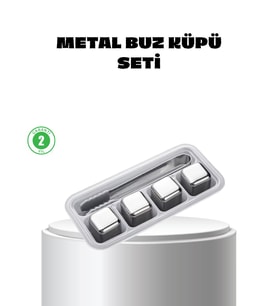 Northcity Paslanmaz Çelik Metal Buz Küpü Seti - Sulandırmadan Soğutma ve Klips Dahil