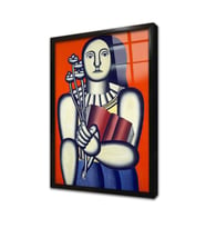 Woman With A Book Çerçeveli Cam Tablo
