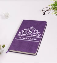 BK Gift Kişiye Özel İsimli Mor Termo Deri Defter Model 12