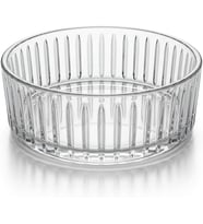 Pupa Model El Yapımı Üfleme Cam Sunum Kasesi - Optikli (Çizgili) Dekoratif Salata, Meyve ve Meze Kasesi (14x6 cm)