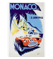 Monaco Grand Prix F1 Reklam 1952 - Retro Seyahat Posteri Sanat Tablo Ahşap Poster Dekoratif