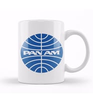 Pan Am Defunct Airline Logo Grey Version Kupa Bardak Porselen