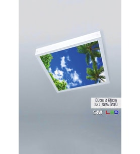 1x1-tekli-tavana Yapışık Led Panel-54w Avize-sıva Üstü Avize-bulutlu- Led