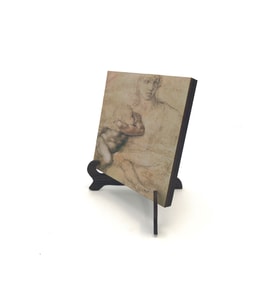 Eskiz çizim (Leonardo Da Vinci) Baskılı MDF Masaüstlük 10X10