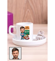 Erkek Müzik Öğretmenine Özel Hediye Karikatürlü Concept Türk Kahvesi Fincanı