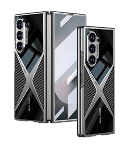 Samsung Galaxy Z Fold 6 Kılıf Ultra İnce Kamera Korumalı Arka Yüzey Karbon X-Pro (Siyah)