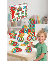 Eğitici Geometrik Yapı Blokları 64 Parça Zeka Geliştirici Puzzle Tak Çıkar Oyuncak 3+ Yaş