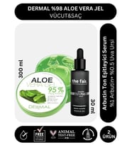 Dermal %98 Aloe Vera Jel Saç Cilt ve Vücut için Nemlendirici 300 ml ve the fair. Arbutin 30 ml Serum
