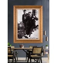 Altın Varaklı Çerçeveli Paspartulu Atatürk Tablo TR1484 (Gold)