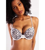 Golshan Goldy Heavy Push up Bra, Gri Leopar Konforlu ve Şık Sütyen