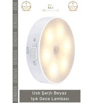 #SensörlüLamba Hareket Sensörlü Portatif LED Duvar Aydınlatma Modu Usb Şarjlı Beyaz Işık Gece Lambas