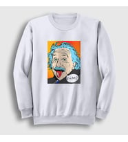 Presmono Unisex Beyaz Pop Art Scientist Albert Einstein Sweatshirt 338131tt