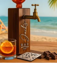 BK Gift Kişiye Özel Kabartma İsimli Musluklu Doğal Ahşap İçki Standı, Home Bar, Viski Çeşmesi, İçecek Dispenseri, Ahşap İçecek Çeşmesi-25