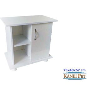 Kanki Pet 75 CM Akvaryum Düz Beyaz Sehpa 75 x 40 x 67 CM