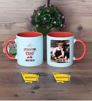 Aşçıya Hediye Kupa Bardak Turuncu Fotoğraflı Aşçılar Günü Hediyesi