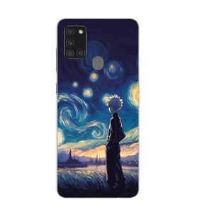 Samsung Galaxy A21S Uyumlu Killua Tasarımlı Şeffaf Telefon Kılıfı