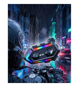 Bluetooth 5.3 Motosiklet Kask Intercom Kulaklık 1000 m IPX6 Su Geçirmez RGB 16 Modlu