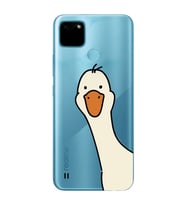Realme C21Y/C25Y Uyumlu Sevimli Ördek Desenli Şeffaf Telefon Kılıfı