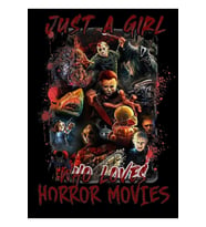 Korku Filmlerini Seven Bir Kız - Cadılar Bayramı Tablo Ahşap Poster Dekoratif