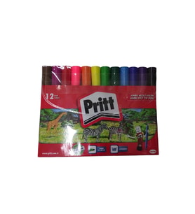 Pritt Keçeli Boya Kalemi Jumbo Yuvarlak Uç 12 Renk Jumbo Keçeli Boya (Karışık)