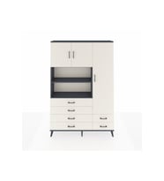 Arges Gardrop 9 Raflı 6 Çekmeceli 3 Kapaklı 132x30x195 Antrasit-Aytaşı
