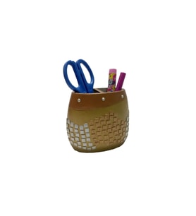 KALEMLİK ALTIN MOZAİK POLİRESİN OFİS GERECİ  10X10X5CM