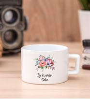Kişiye Özel Çiçek Buketi İsimli Fincan