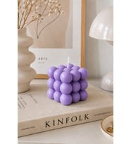 Bubble Mum - Mumelia Candles Doğal Soya, El Yapımı, Dekoratif - Mor